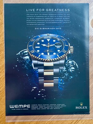 Rolex Submariner Date Wempe  2011 Vintage Watch Ad Werbung Reklame