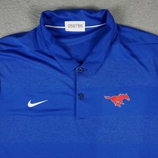 Nike Polo Shirt Mens XL Blue Swoosh Dri Fit Golf Casual Short Sleeve