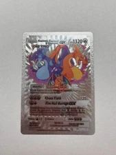 Charizard, Charizard & Charizard GX HP1320 TAG TRIO Silver Foil Fan Art Card NM