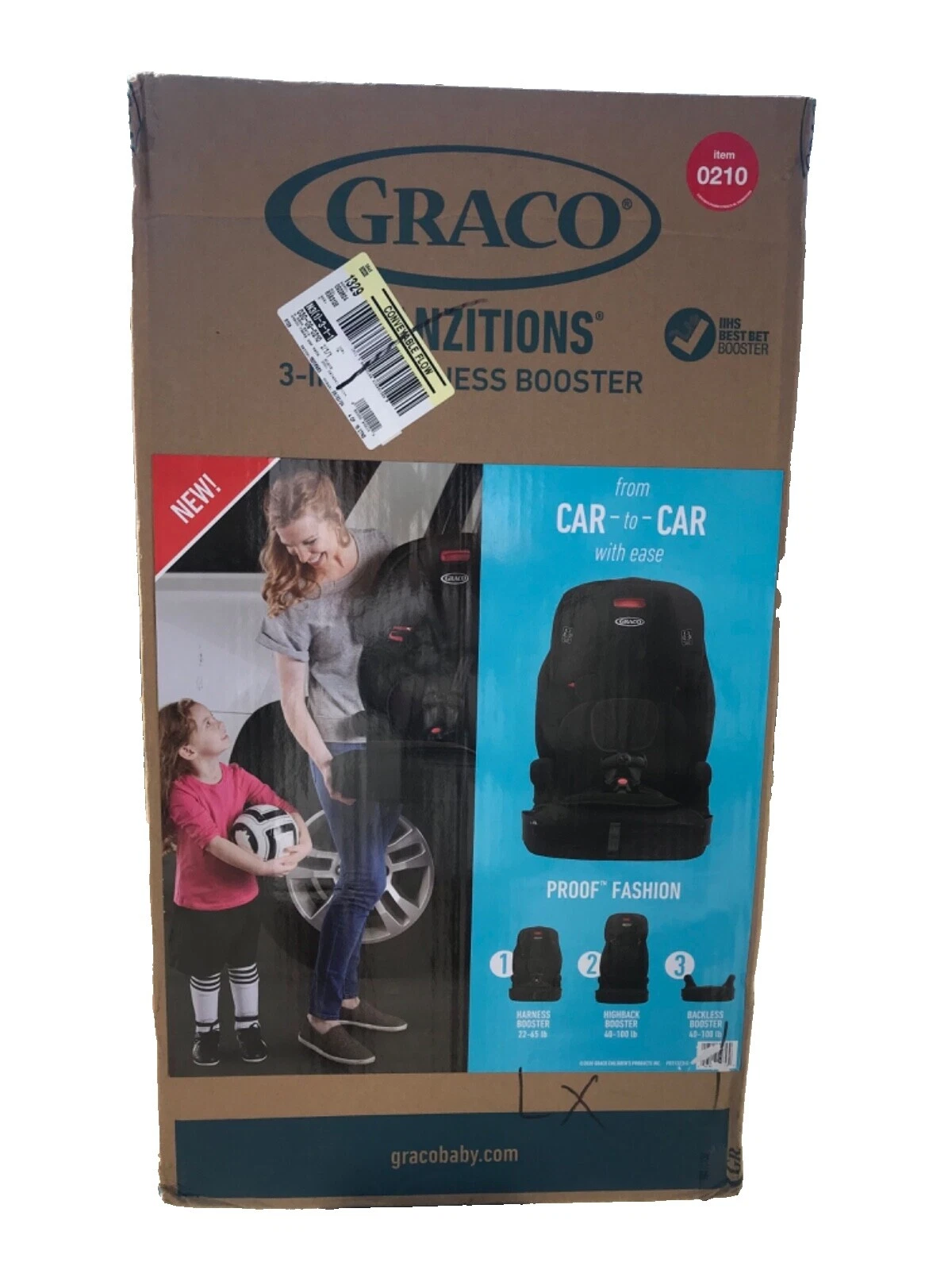 Asientos elevadores de automóvil Graco negros de hasta 80 libras para niños