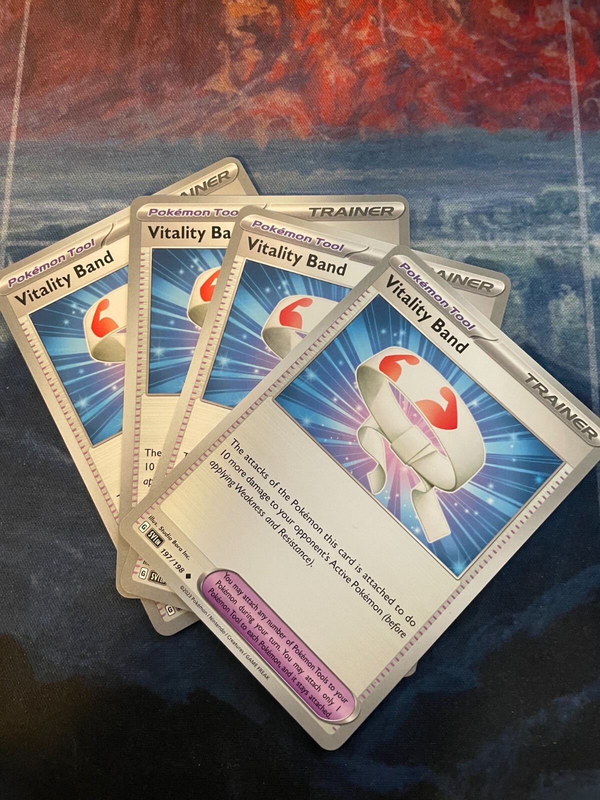 4x Vitality Band 197/198 Scarlet & Violet Base Pokemon TCG - Trainer Playset