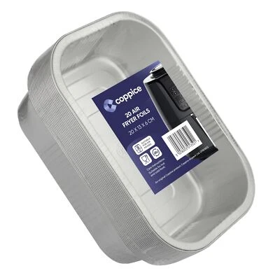 Air Fryer Aluminium Foil Trays Oven Food Safe 20x13x6cm 20 Pk Coppice