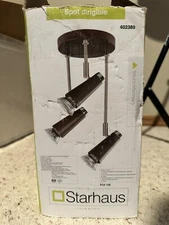 3-Light Ceiling Spotlight Fixture, Adjustable Round Spot Lights GU10 Flush Mount