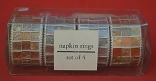 THE PIER:   SET OF FOUR 1980s METAL NAPKIN RINGS - PERFECT CONDITION!   