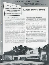 Brochure - Samuel Cabot - Shingle Stain Colloidal Paint et al - c1949 (AF685)