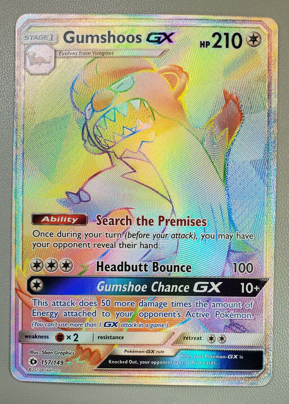 Gumshoos GX (Secret) 157/149 Sm Base Set Holo