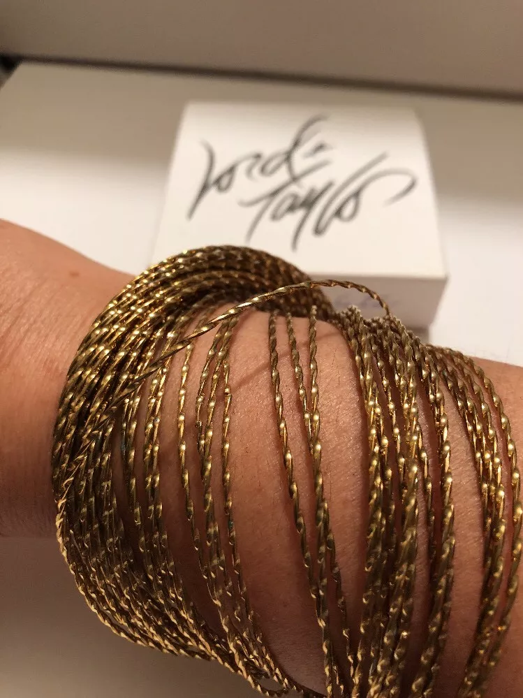 Lord And Taylor Gold Slink Multi Bangle Bracelet Gold Tone eBay