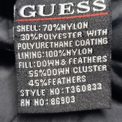 バイイー Guess Black Full Length Down/Feather Filled Puffer Coat Women's