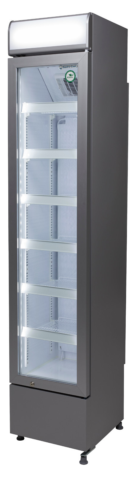 Werbekühlschrank, Leuchtdisplay, Getränkekühlschrank, schmal, 150L, LED, GCDC130