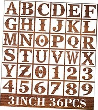 Letter Stencils - 36pcs Reusable  Flexible Letter  Number Stencils for 3inch