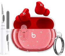 Olytop for Beats Studio Buds/Buds  Clear Case with Lock Glitter Clear Pen