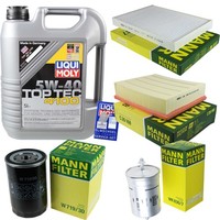 Mann Inspektionspaket 5L Liqui Moly Top Tec 4100 5W-40 FüR Audi A6 1.8 T 2.0