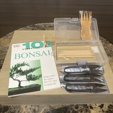 Bonsai Beginners Care Kit Book Bamboo Tools Shears NWOT Plants