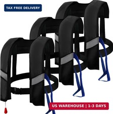 3-Pack 150N Automatic Inflatable Life Jacket for Adults - Adjustable Buoyancy Ve
