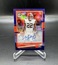 2020 Donruss Optic Grant Delpit Purple Holo Prizm /35 Autograph Rookie Browns