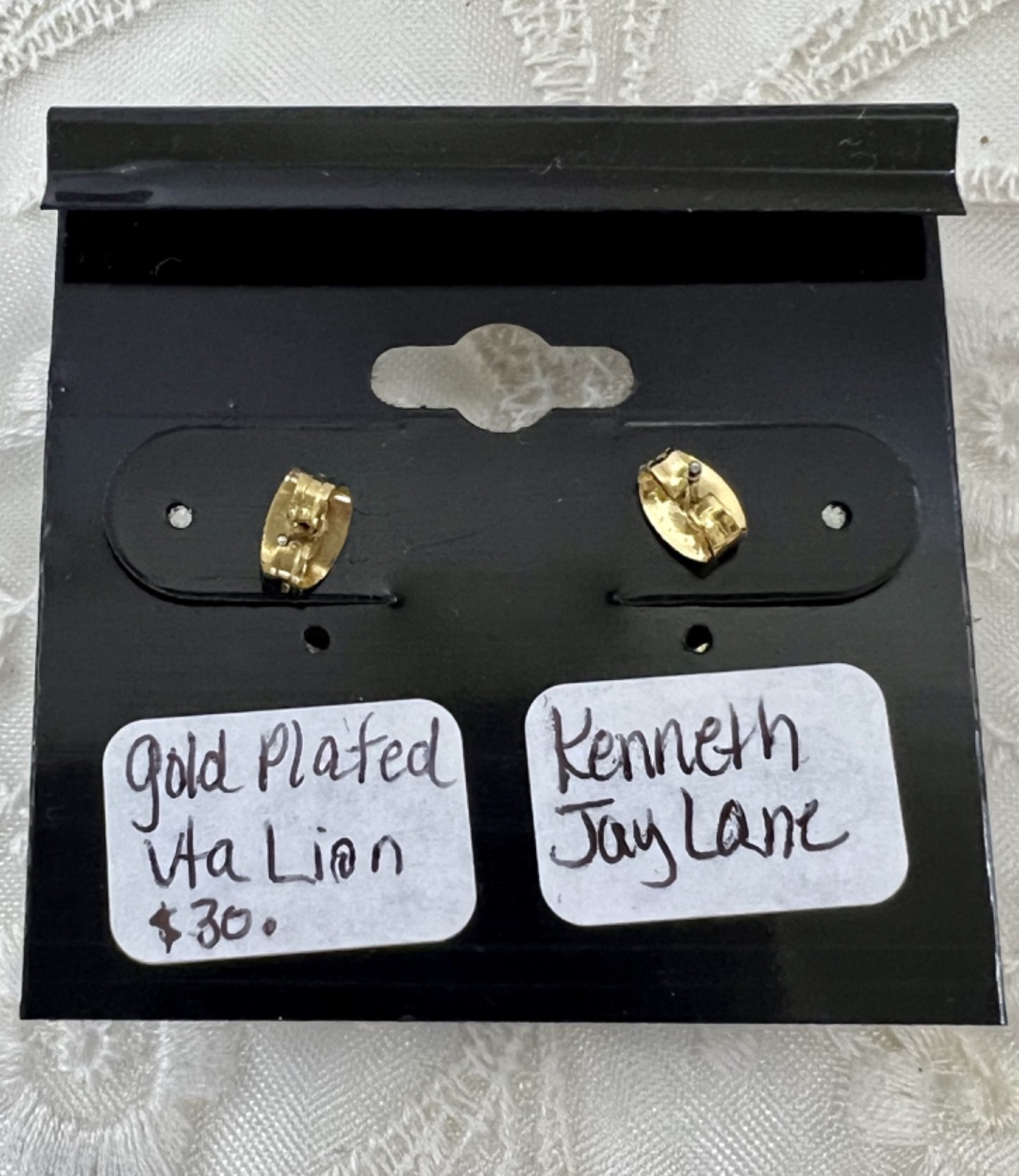 VTG Signed KJL Kenneth Jay Lane Gold Plated LION … - image 6
