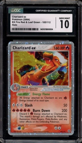 Pokemon Charizard ex EX Fire Red & Leaf Green Holo Ultra Rare #105 CGC 10