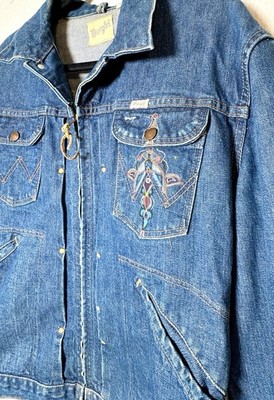 Vintage 60s Wrangler 24MJZ Denim Jean Jacket Scovill Zipper