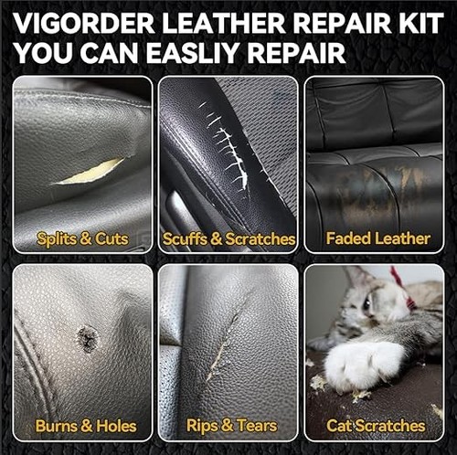 Black Leather Repair Kit for Furniture, Leather Seat Repair Kit for Cars, Easily - Picture 4 of 6