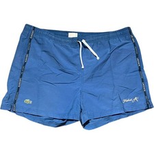 Lacoste Swim Shorts Men's Size 6 Blue Logo Drawstring Mesh Lined Summer