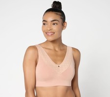 Breezies Women's Plus Sz Bra 2X Comfort Breeze Wirefree Contour Pink A679222