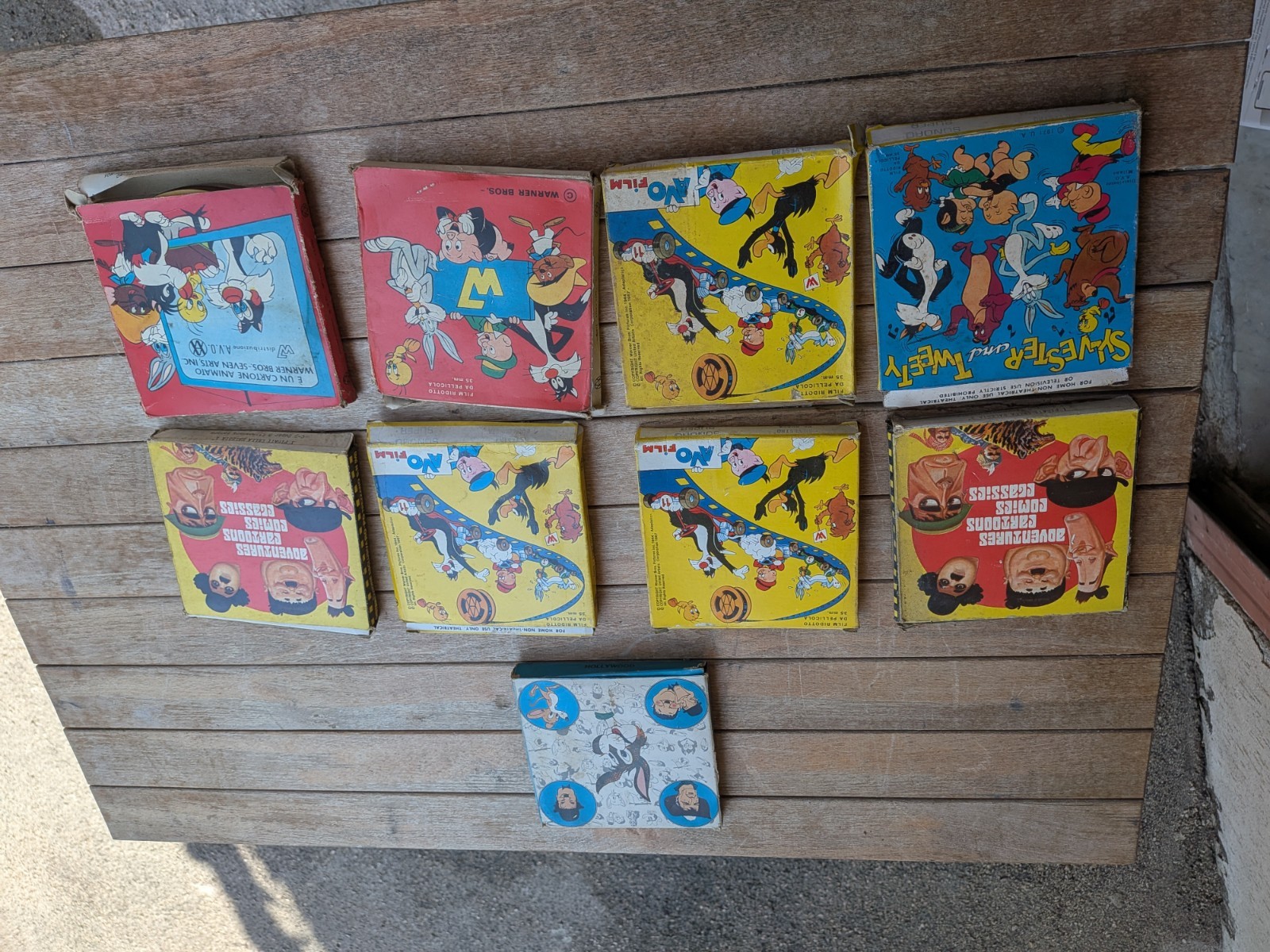 LOTTO 9 FILM SUPER 8 VINTAGE - Looney Tunes Warner Bros Stanlio e Ollio AVO Film