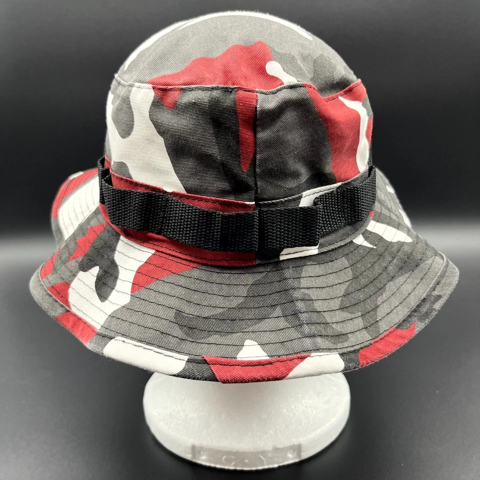 Sombrero Cardenales Para Hombres 7 3/4 Rojo Camuflaje Gorra Cubo Pescador Boonie Cuerda Ala Ancha Foto 4 de 4