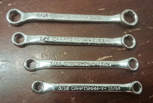 Vintage Craftsman V-Series Midget Double Box End Ignition Wrenches, Set of 4