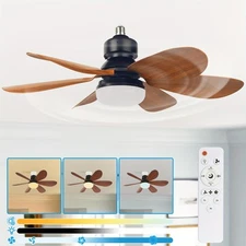 Large Ceiling Fan E27 Fan Light 40W with Dimmable LED Light Remote Controller US