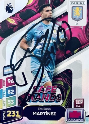Emi Martinez HAND SIGNED Panini Trade Card Aston Villa *In Person* COA *FULL SIG