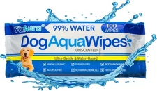Dog Wipes 99% Water 100ct XL 8x8 Hypoallergenic Unscented Puppy Face Paw Ear Eye