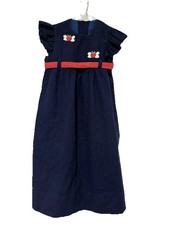 NWT Vintage RARE 90s Girl s Chocolate Soup Navy Butterfly Dress With Sash Sz 7