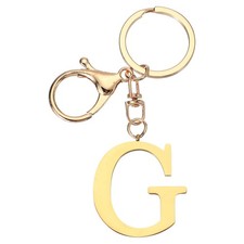 Initial Letter Key Chain Letter A-Z Keychain Initials Keyring, Golden G
