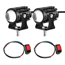 2PCS Motorcycle LED Driving Fog Lights, Super Bright White/Amber Motor 8-80V