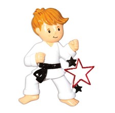Sports KARATE Boy Personalized Christmas Tree Ornament