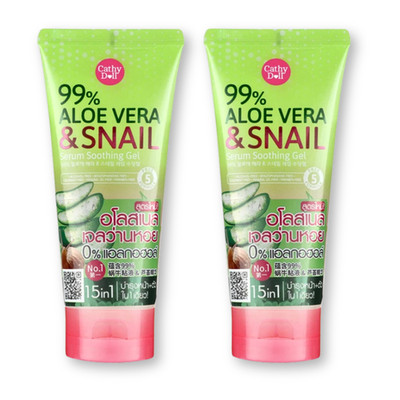 Cathy Doll Aloe Vera Snail Soothing Gel 99% Moisturizing Skin Care Serum 300g x2