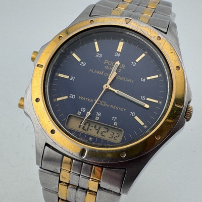 #ad Pulsar Analog Digital Quartz Watch V041 9100 Men Alarm Chrono New Battery 7.25quot; $39.99