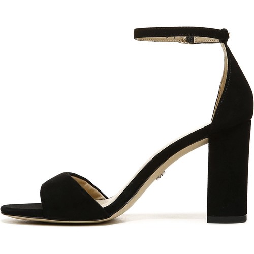 Sam Edelman Womens Robyn Heels Size 7 WIDE Black Suede Leather Ankle Strap NIB - Picture 2 of 13