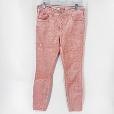  Anthropologie Pilcro  the Letterpress Pink Crushed Velvet High Rise Skinny 27