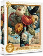 Flowers And Birds 1000 Pc Jigsaw Puzzle, Brand New-Sealed Box
