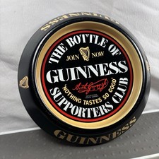 Guinness Vintage Metal Tin Ashtray Bar Pub Man 6" Diameter