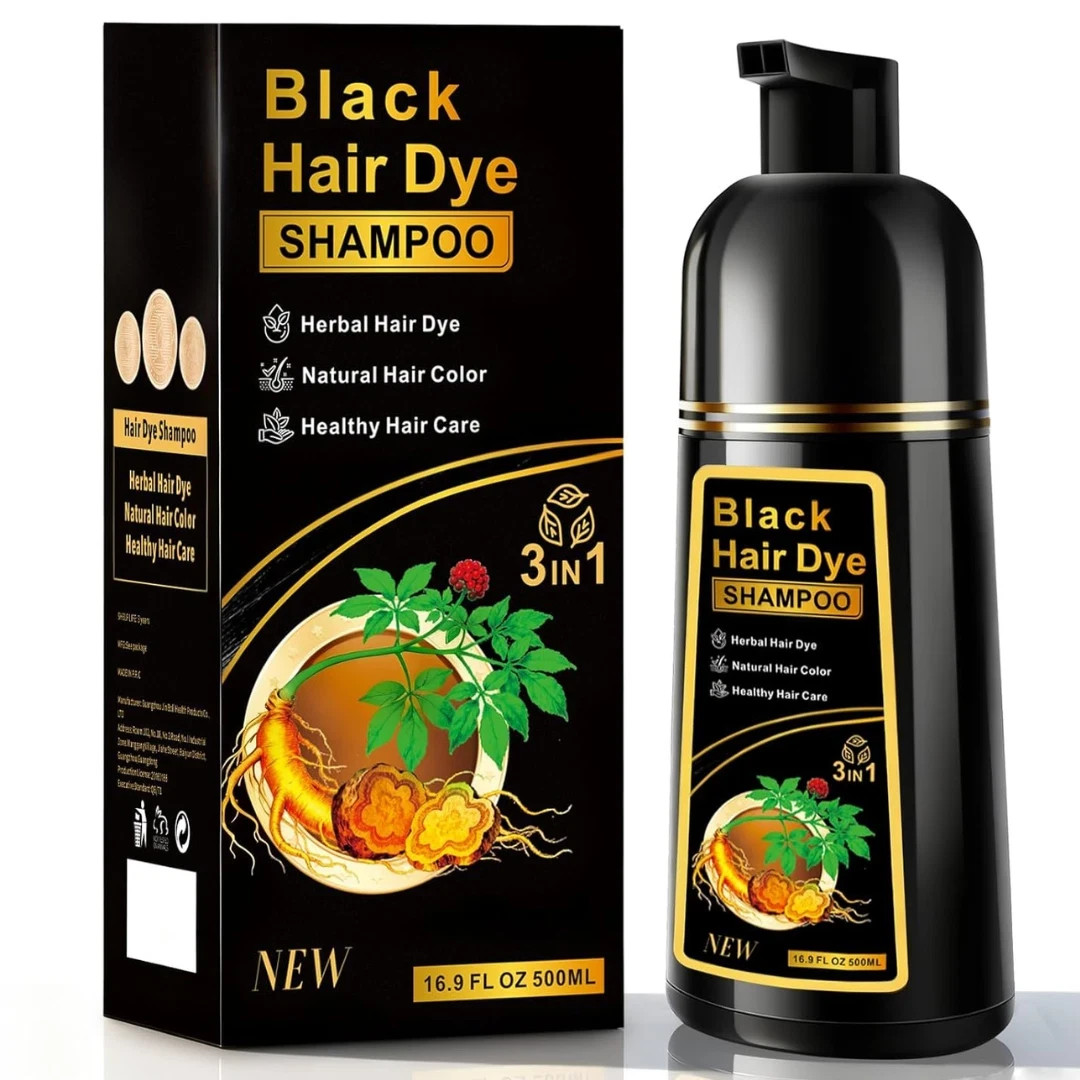 Shampoo Para Cubrir Canas Cabello negro Hierbas Naturales Brillo Y Crecimi