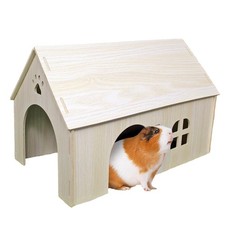 Guinea Pig Hideout 15x9x10 inch Large Size Wooden House with Window and Roof ...