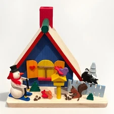 Alexander Taron Graupner Incense Smoke Burner House Snowman Winter Christmas