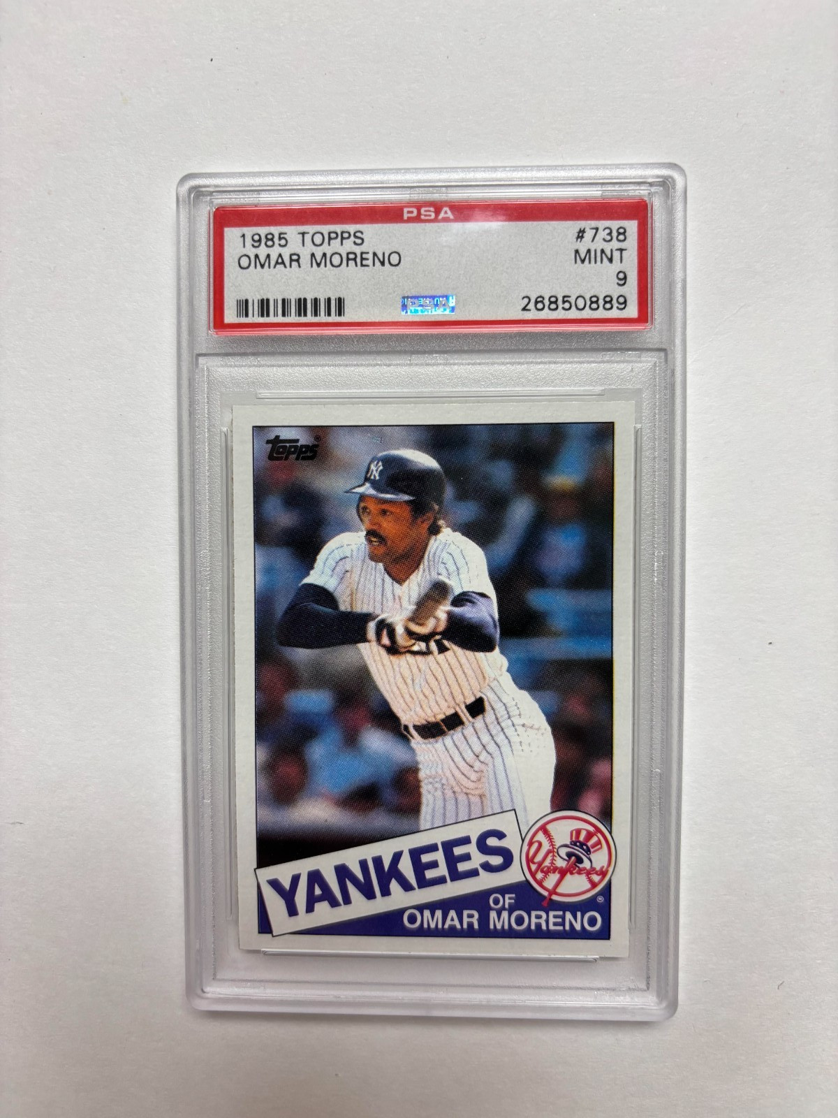 1985 Topps Omar Moreno Yankees PSA 9
