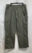 Carhartt Men's B11 Washed Duck Work Dungaree Pants Green Cotton Sz 36x30