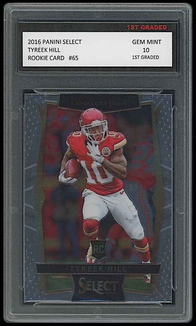 Tyreek Hill 2016 Panini Select NFL Rookie Card #65 Dolphins/Chiefs 1st Graded 10