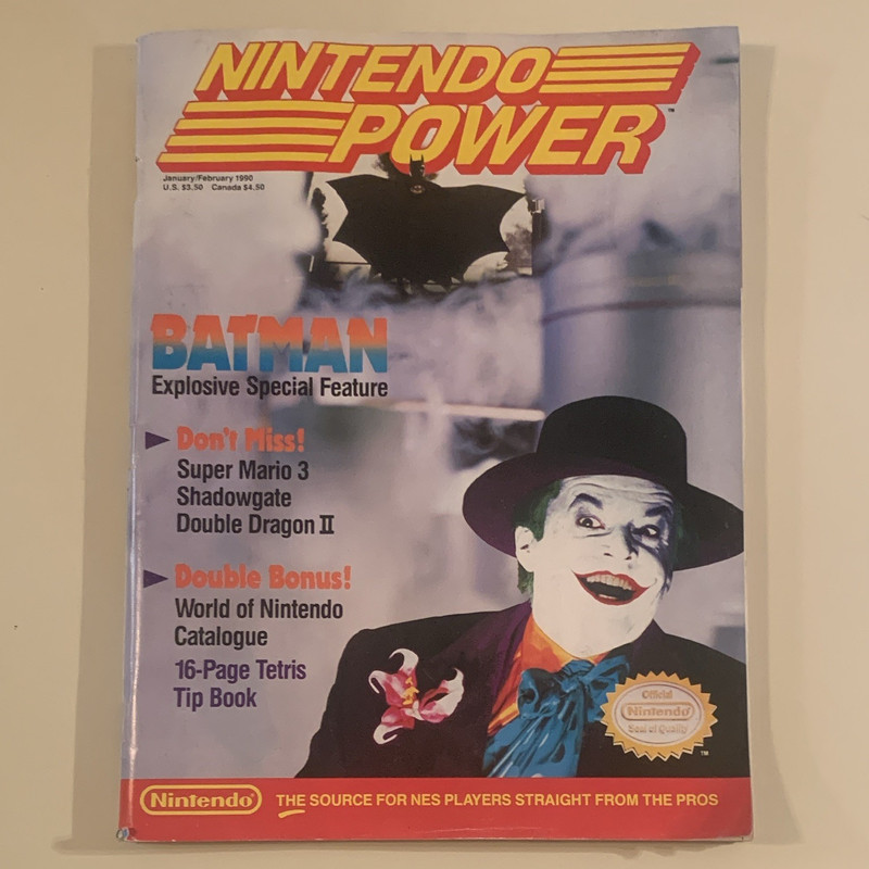 Nintendo Power Issue 1 Jan/Feb 1990 Batman Special Feature, Mario 3, W/Inserts