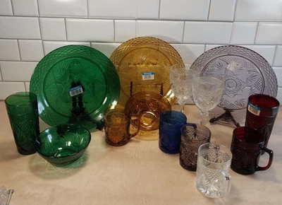 Arcoroc/Cristal D'Arques-Durand "Antique Emerald" Replacement Pieces ~ Vtg NWT