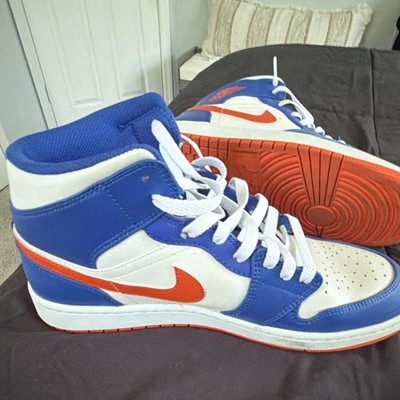 Nike Air Jordan 1 High Top Lace-Up Men s Sneaker Colorblock Blue White.